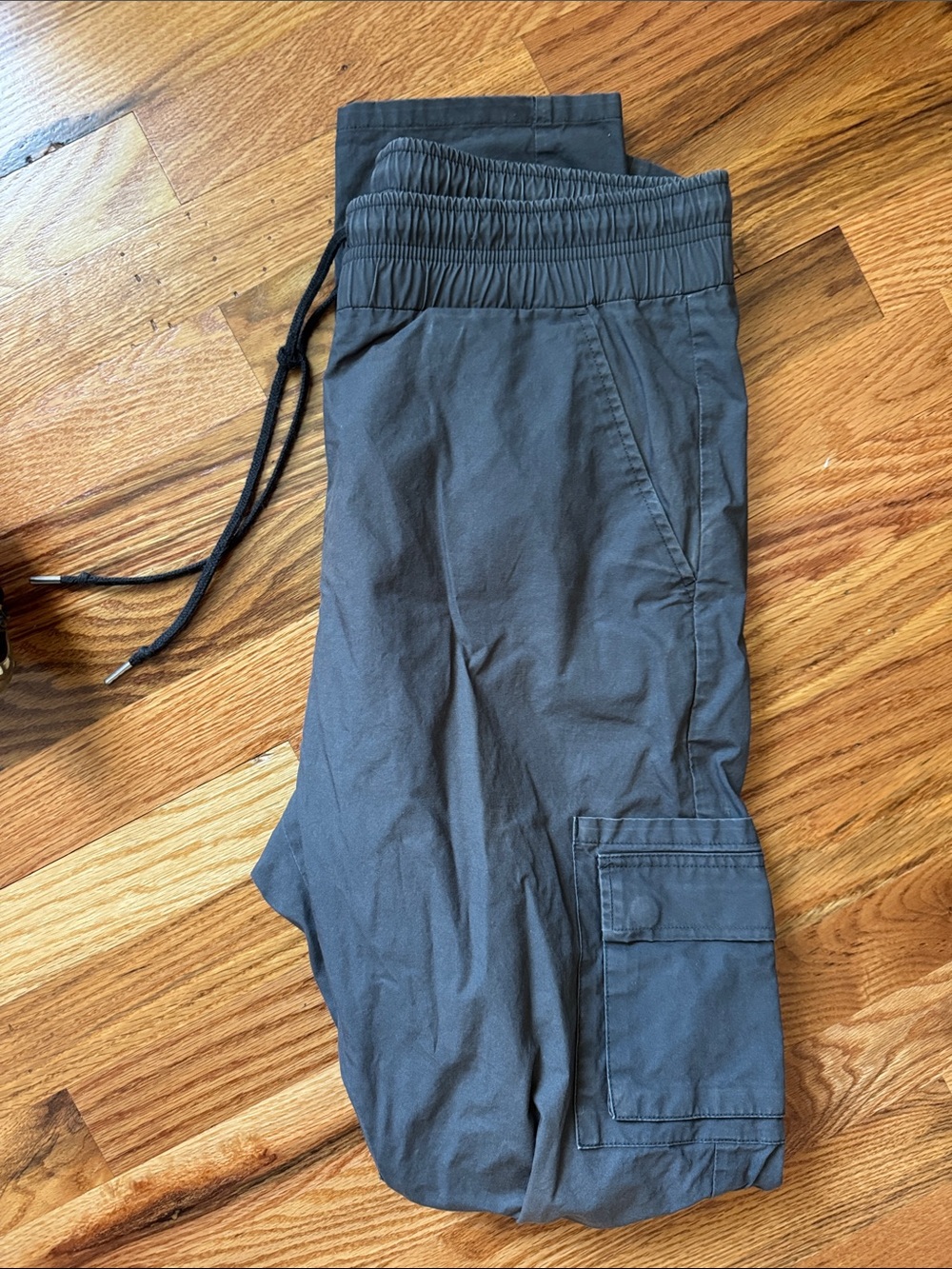 John Elliott Charcoal Elastic Waist Cargo Pants